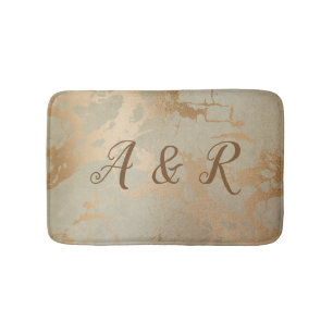 Elegant Vintage Gold Marble Bath Mat