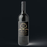 Elegant, Vintage Gold Monogram Wine Label<br><div class="desc">Elegant, Vintage Gold Monogram Labels. Elegant design Faux gold with gole ornate accents. Add a special touch to your party with this beautiful, modern wine label, also makes a great gift! For further customization, please click the "Customize it" button and use our design tool to modify this template. All text...</div>