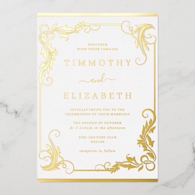 Elegant Vintage Gold Wedding (Front)