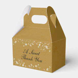 Elegant Vintage Gold Wedding Library Thank You Favor Box
