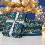 Elegant Vintage Golden Scroll Wrapping Paper<br><div class="desc">Elegant vintage golden scroll wrapping paper.</div>