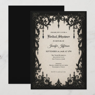 Elegant Vintage Gothic Bridal Shower invitation
