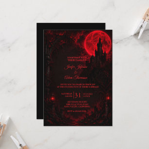 Elegant Vintage Gothic Halloween Wedding Invitation