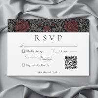 Elegant Vintage Gothic Moody Botanical Wedding QR