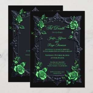 Elegant vintage Gothic wedding invitation
