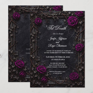 Elegant vintage Gothic wedding invitation