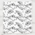 Élégant Vintage gravé noir Roses et rubans