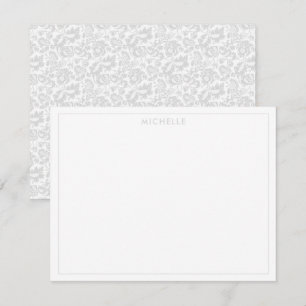 Elegant Vintage Grey Venetian Floral Botanical Card