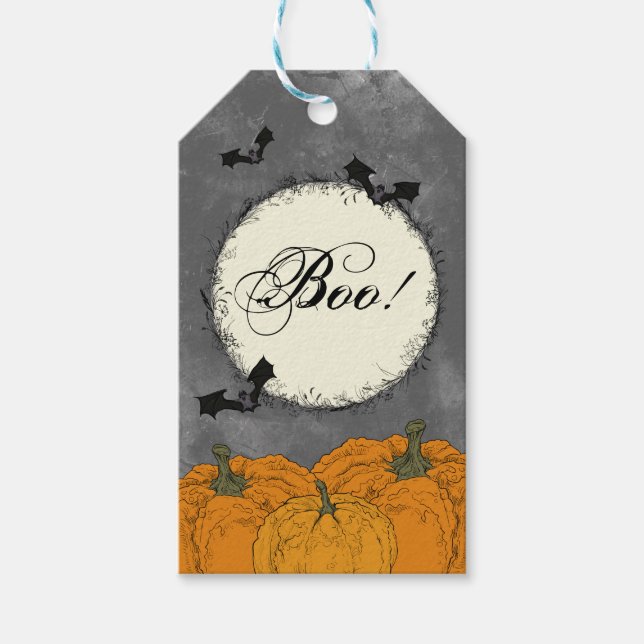 Elegant Vintage Halloween Gift Tags (Front)