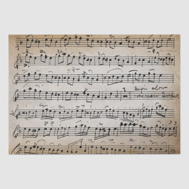 Elegant Vintage Handwritten Sheet Music Notes (Front)