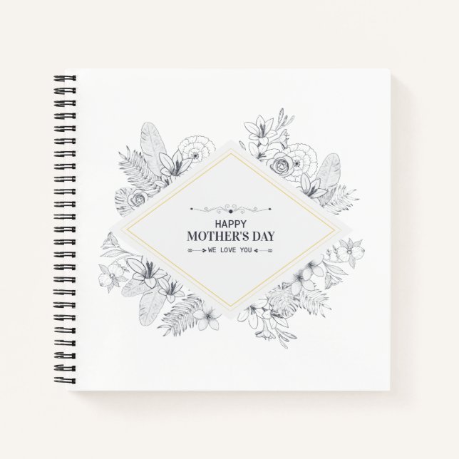 Elegant Vintage Happy Mother's Day | Notebook (Front)
