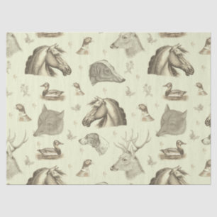Elegant Vintage Horse English Country Hunting Tissue Paper