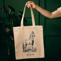 Elegant Vintage Horse Equestrian Script Name