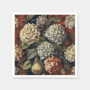 Elegant vintage Hydrangea Floral Pattern Napkin