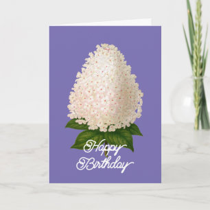 Elegant Vintage Hydrangea Paniculata Birthday Card