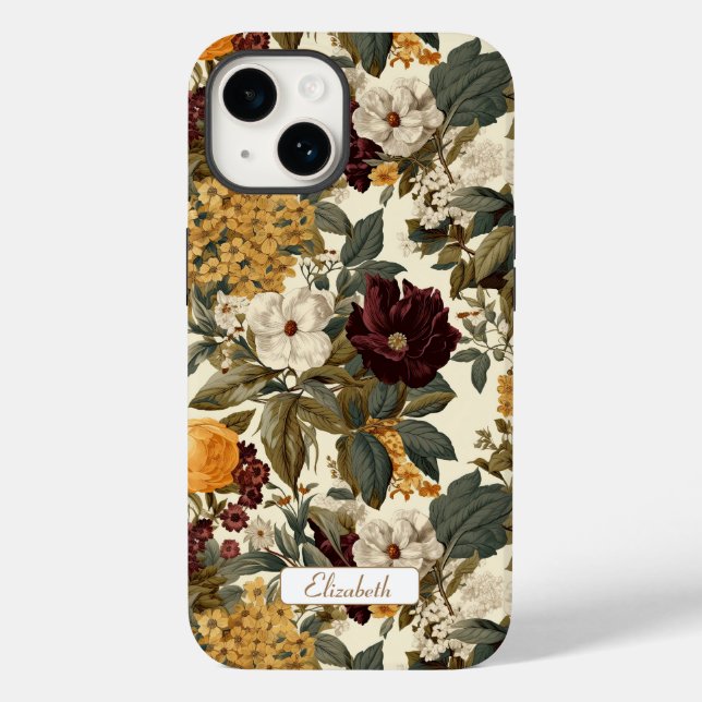 Elegant Vintage Hydrangeas Flowers Case-Mate iPhone Case (Back)