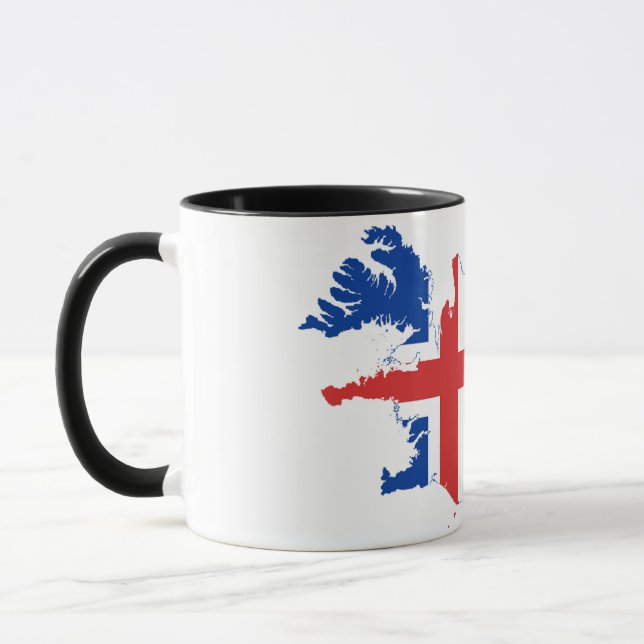 Elegant Vintage Iceland Flag Covered Ceramic Mug (Left)