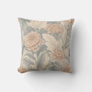 Elegant vintage-inspired floral soft delicate throw pillow