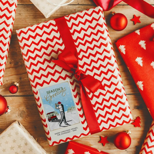 Elegant Vintage Inspired Golf Christmas Sticker (Creator Uploaded)