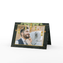 Elegant Vintage Islamic Eid Mubarak Photo Card