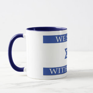 Elegant Vintage Israeli Flag Covered Ceramic Mug