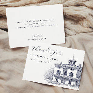 Elegant Vintage Italian Villa Destination Wedding  Thank You Card