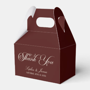 Elegant Vintage Ivory Dark Burgundy Wedding Favor Box