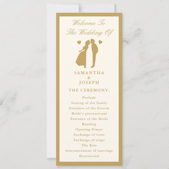 Elegant Vintage Ivory Wedding Ceremony Program (Front)
