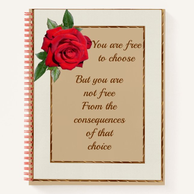 Elegant Vintage Karma Consequences Quote Writing Notebook (Front)