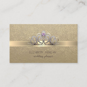 Elegant Vintage ,Kraft,Gold Confetti Business Card