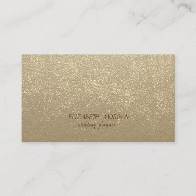 Elegant Vintage ,Kraft,Gold Confetti Business Card (Front)