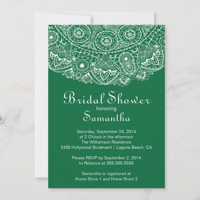 Elegant Vintage Lace Bridal Shower Invitation (Front)