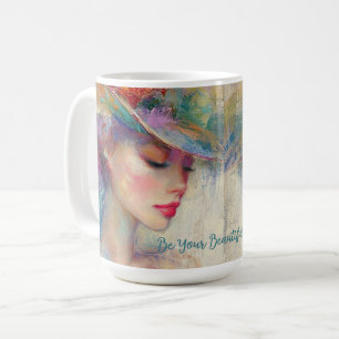 Elegant Vintage Lady in Fashion Hat Coffee Mug