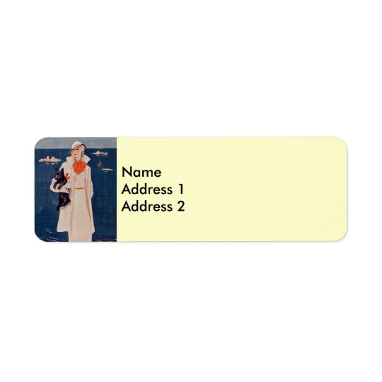 Elegant Vintage Lady Scotty Dog Return Address Lab Return Address Label