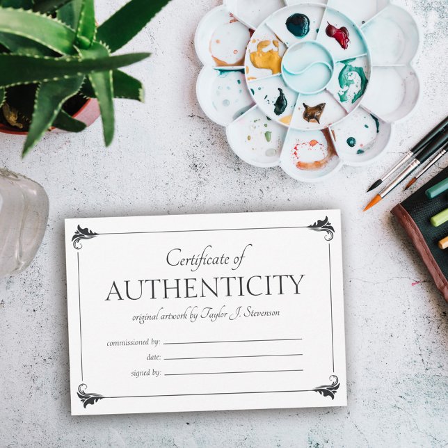 Elegant Vintage Larger Certificate of Authenticity (Creator Uploaded)