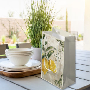 Elegant Vintage Lemons - Editable Rustic Gift Bag