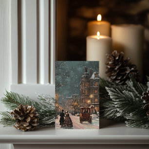 Elegant Vintage London Christmas Classic Card