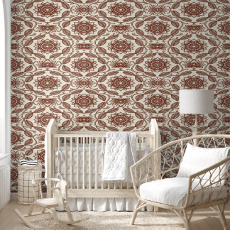 Elegant Vintage Lotus Mandala Floral Pattern  Wallpaper