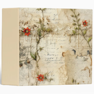 Elegant Vintage Love Note Floral Binder