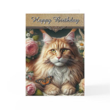 Elegant Vintage Maine Coon Cat