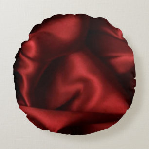 Elegant Vintage Maroon Silk Design Round Pillow