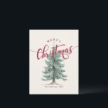 Elegant Vintage Merry Christmas Script Rustic Tree Holiday Postcard<br><div class="desc">Elegant Vintage Merry Christmas Script Rustic Tree Holiday Postcard</div>