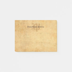 Elegant Vintage Monogram Template Calligraphed Post-it Notes