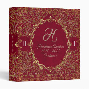 Élégant Vintage Monogramme généalogie Classeur