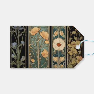 Elegant vintage moody art nouveau moody botanical gift tags