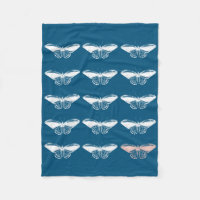 Elegant Vintage Moth Pattern in Blue and White