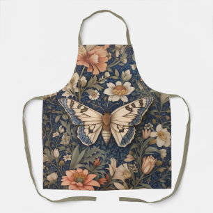 Elegant Vintage Moth William Morris Inspired Apron