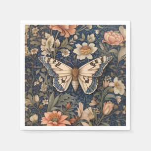 Elegant Vintage Moth William Morris Inspired Napkin
