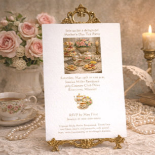 Elegant Vintage  Mother's Day Tea Party  Invitation