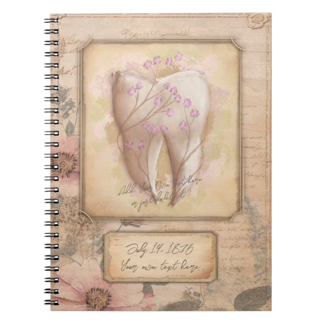 Elegant Vintage Old Fashioned Dental Gift notebook (Front)